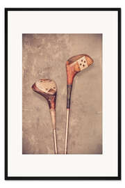 Gerahmter Kunstdruck Die Vintage-Golfschläger