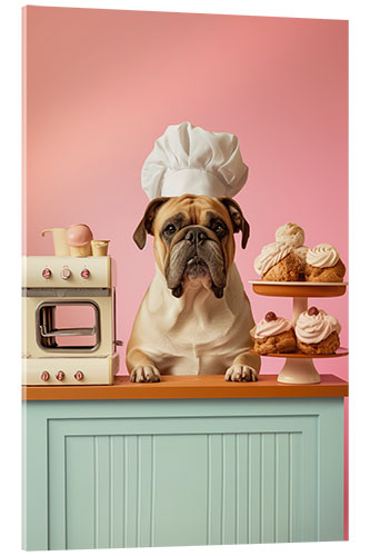 Akrylbilde Cake Baker Bulldog