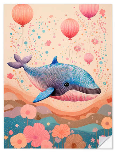 Muursticker Little Whale