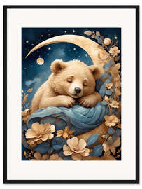 Gerahmter Kunstdruck Süßer schlafender Bär I