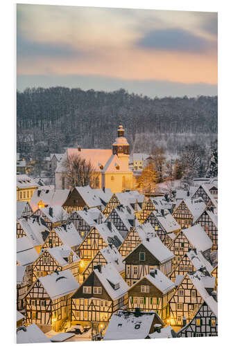 PVC-taulu Freudenberg in Siegerland on a winter evening