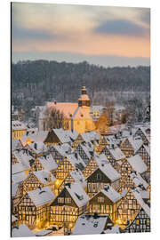 Magnettafel Freudenberg im Siegerland an einem Winterabend