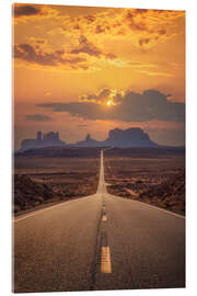 Tableau en verre acrylique  Famous Forrest Gump Road - Monument Valley - Martin Podt