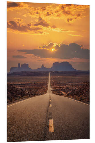 Print på skumplade Famous Forrest Gump Road - Monument Valley