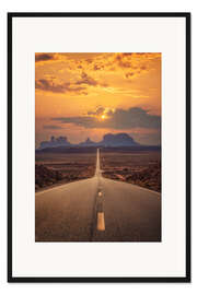 Gerahmter Kunstdruck Berühmte Forrest Gump Road - Monument Valley
