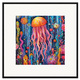 Kunsttryk i ramme Enchanted Jellyfish