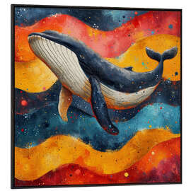 Aluminium print Whale in a sea of colours