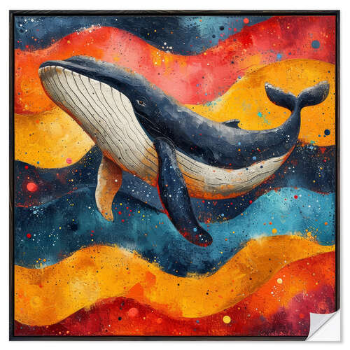 Naklejka na ścianę Whale in a sea of colours