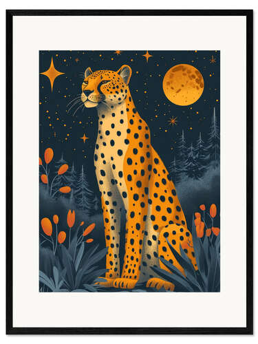 Framed art print Moon Cheetah