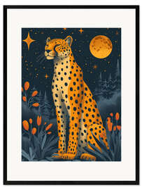 Impressão artística com moldura Moon Cheetah