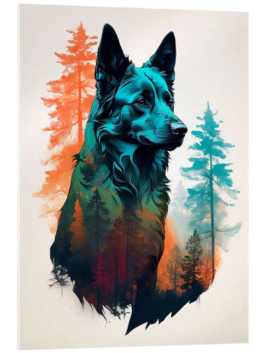 Acrylic print Wolf in the forest