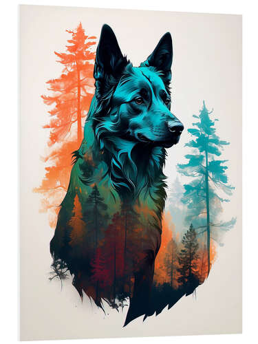 Foam board print Wolf in the forest