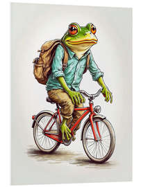 Foam board print Happy Frog on a bicycle