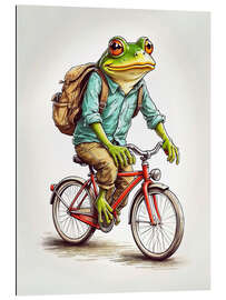 Gallery print Happy Frog on a bicycle