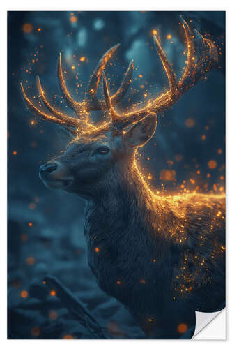 Selvklæbende plakat Deer Sparks