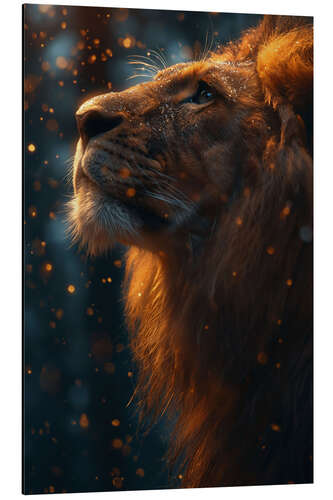 Aluminium print Lion Sparks