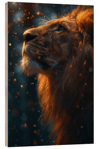 Cuadro de madera Lion Sparks