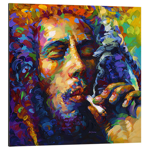 Aluminium print Bob Marley III