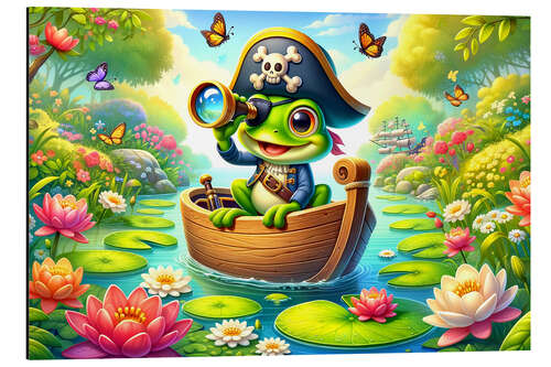 Aluminium print Pirate Frog on a treasure hunt