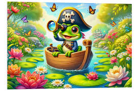 Foam board print Pirate Frog on a treasure hunt