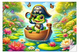 Wall sticker Pirate Frog on a treasure hunt