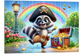 Galleriataulu Pirate Raccoon with treasure