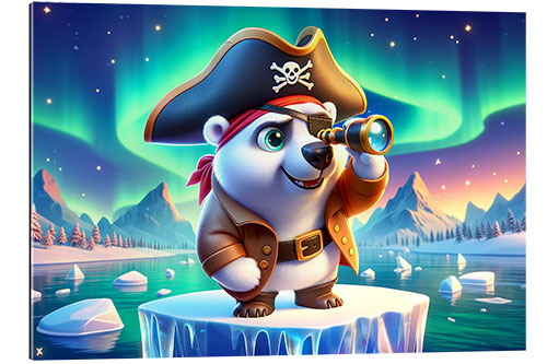 Galleritryk Pirate Polar Bear on an ice floe