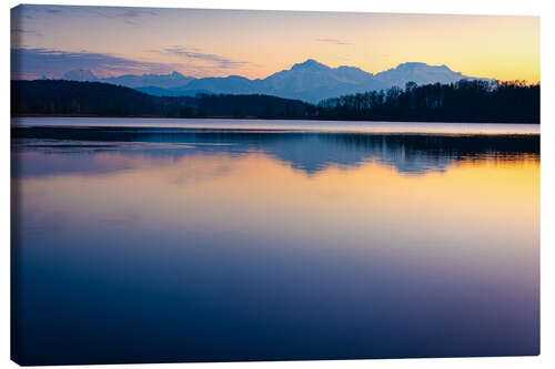 Leinwandbild Winterabend im Berchtesgadener Land