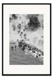 Gerahmter Kunstdruck Große Wanderung der Gnus in der Masai Mara