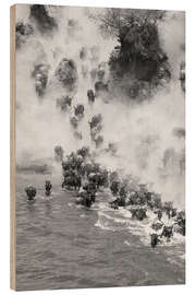 Cuadro de madera Great Migration of the Gnus in the Masai Mara