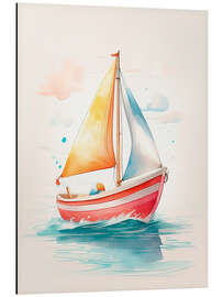 Magnettafel Segelboot im Wind