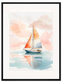 Gerahmter Kunstdruck Segeln im Meer