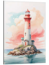 Magnettafel Leuchtturm in Aquarell I