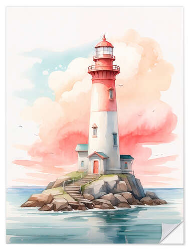 Adesivo murale Lighthouse in watercolour I