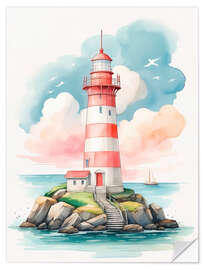 Adesivo murale Lighthouse in watercolour I