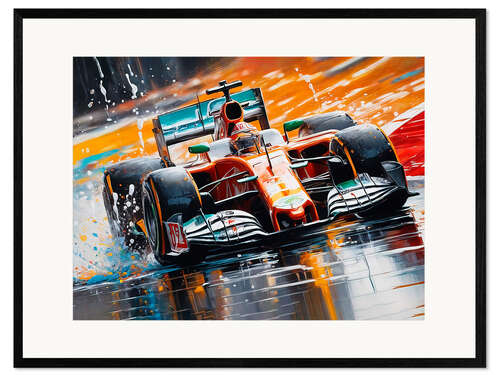 Impressão artística com moldura Formula 1 Race