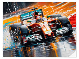 Selvklebende plakat Formula 1 Race