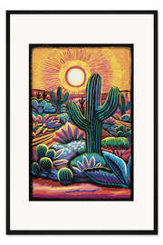 Gerahmter Kunstdruck Mexikanische Wüste beim Sonnenaufgang