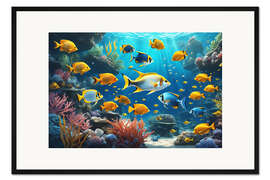 Gerahmter Kunstdruck Tropisches Korallenriff