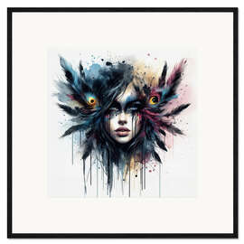 Framed art print Black feathers