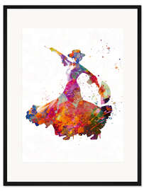 Gerahmter Kunstdruck Spanische Flamenco Tänzerin I
