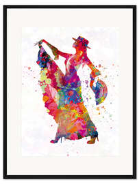 Gerahmter Kunstdruck Spanische Flamenco Tänzerin III
