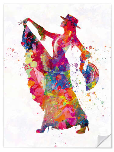 Sticker mural Spanish Flamenco Dancer III