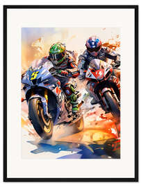 Gerahmter Kunstdruck MotoGP-Rennen