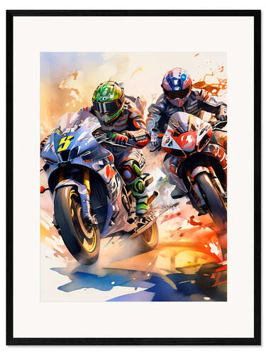 Gerahmter Kunstdruck MotoGP-Rennen