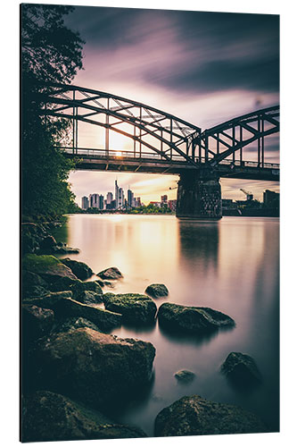 Alumiinitaulu Frankfurt am Main romantic water landscape in the sunset