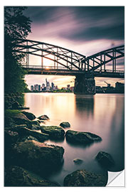 Vinilo para la pared Frankfurt am Main romantic water landscape in the sunset