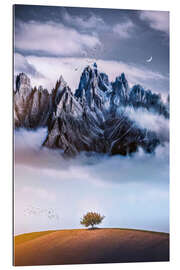 Cuadro de plexi-alu Lonesome tree in front of the misty mountain