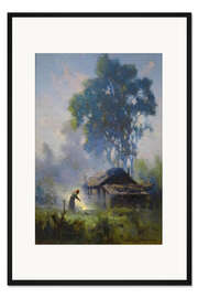 Gerahmter Kunstdruck Gehöft in Alaska