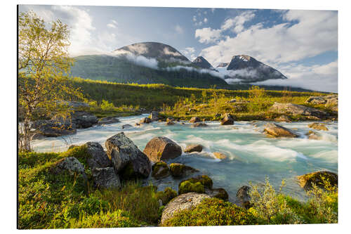 Aluminium print Sunrise in Lapland